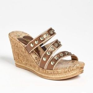 Dezario Gold Studded Wedges  - Never worn
